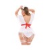 Curve Bedside Nurse Costume Set; Dress With Tie Back, Gartered Panty And Medic Hat White 1x/2x