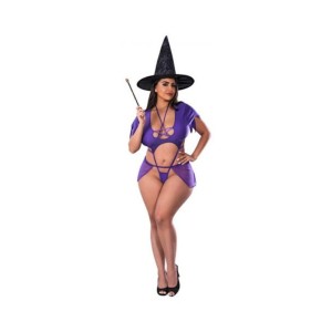 Magic Silk Dress Up Charmed Costume Purple Queen Size