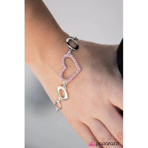 Wearing My Heart On My Sleeve Pink Bracelet