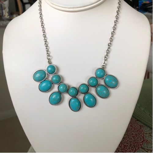 Environmental Impact Blue Necklace