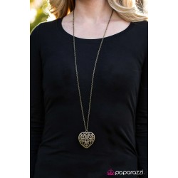 Deep In My Heart Brass Necklace
