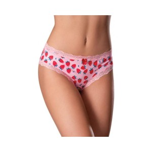 Sweet Treats Crotchless Boy Short W/wicked Sensual Care Strawberry Lube - Pink S/m
