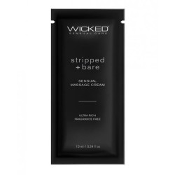 Wicked Sensual Care Stripped & Bare Unscented Massage Cream  - .34 Oz