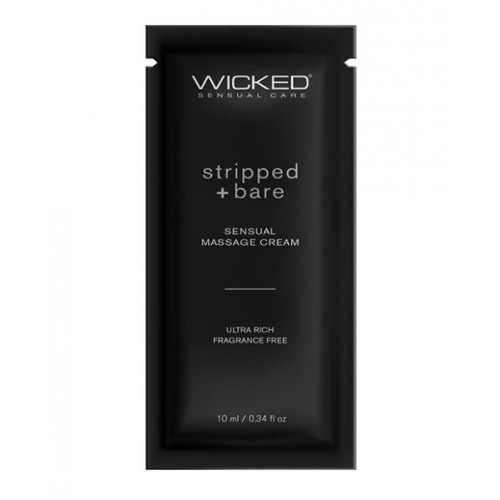 Wicked Sensual Care Stripped & Bare Unscented Massage Cream  - .34 Oz
