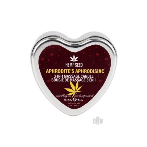Earthly Body 2024 Valentines 3 In 1 Massage Heart Candle - 4 Oz Aphrodite's Aphrodisiac