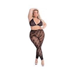 Pink Lipstick All About Leaf Bra & Leggings Black Qn