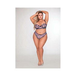 Dreamgirl Shell Bra And Matching G-string Set Lavender 3x