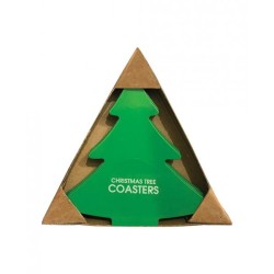 Christmas Tree Stainless Steel Coasters (dishwasher Safe) - Pack Of 4