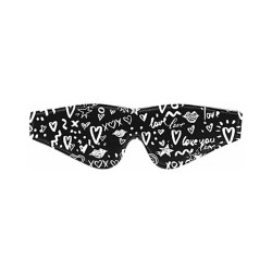 Shots Ouch Love Street Art Fashion Printed Eye Mask - Black