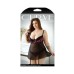 Curve Madison Gartered Lace And Mesh Babydoll With Underwire Cups & Matching Panty 3x/4x Black/pink