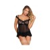 Magic Silk Passion Point Babydoll & Panty Set Black S/m