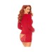 Brushed Rib Romper Long Johns With Cheeky Snap Closure Back Flap. Red Sml/med