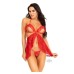 Lace Flyaway Babydoll Gstring 2pc Md Red
