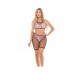 Pink Lipstick Brace For Impact Large Fishnet Top, Shorts, Bra & Thong Pink O/s