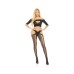 Pink Lipstick All Slashed Out Top, G-string & Pantyhose Black O/s