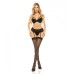 Pink Lipstick Come To Me Bra, Garter Belt & G-string Black S/m