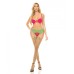 Pink Lipstick Come To Me Bra, Garter Belt & G-string Neon M/l