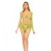 Pink Lipstick Right Thru Me Fishnet Top, Garter Skirt & G-string Neon Green O/s
