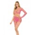 Pink Lipstick Right Thru Me Fishnet Top, Garter Skirt & G-string Neon Pink O/s