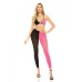 Pink Lipstick Block You Out Bra & Legging Black/pink O/s