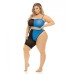 Pink Lipstick Block You Out Bandeau & Bottom Black/blue Qn