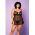 Soft Mesh Babydoll & G-string Black 1x