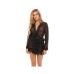 Provence Short Robe - Black L/xl