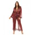 Provence Eyelash Lace Floor Length Robe Zinfandel 1x/2x