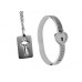 Cuffed Locking Bracelet, Key Necklace Tungsten Steel