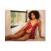 Stretch Lace Soft Triangle Cup Babydoll W/thong Ruby O/s