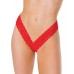 Holiday Scallop Stretch Lace High Leg Thong Red O/s