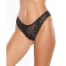 Scallop Stretch Lace High Leg Panty Black O/s