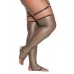 Holiday Metallic Fishnet Toeless Stockings Black/gold Os/xl