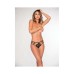 Dreamgirl Strappy Cheeky Panty With Center Front Lace Detail Black L