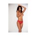 Dreamgirl Lace Tanga Open-crotch Panty And Elastic Open Back Detail Red M