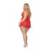 Lace & Mesh Babydoll & G- String Set Lipstick Red Q/s