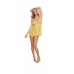 Stretch Lace & Dot Babydoll & G-string Set Citrus O/s