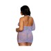 Asymmetrical Chemise W/ Lace Pattern Hydrangea Q/s