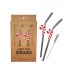 Holiday Candy Cane Reusable Stainless Steel (dishwasher Safe) Straws - Pack Of 2
