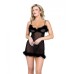 Afterhours Maribou & Mesh Chemise Black Lg