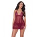 Holiday Soft Underwire Babydoll & Thong Merlot Md