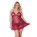 Holiday Soft Underwire Babydoll & Thong Merlot 1x/2x