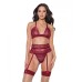 Holiday Bra, Garter Belt & Thong Merlot Xl
