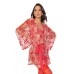 Holiday Embroidered Tulle Robe Red/nude O/s